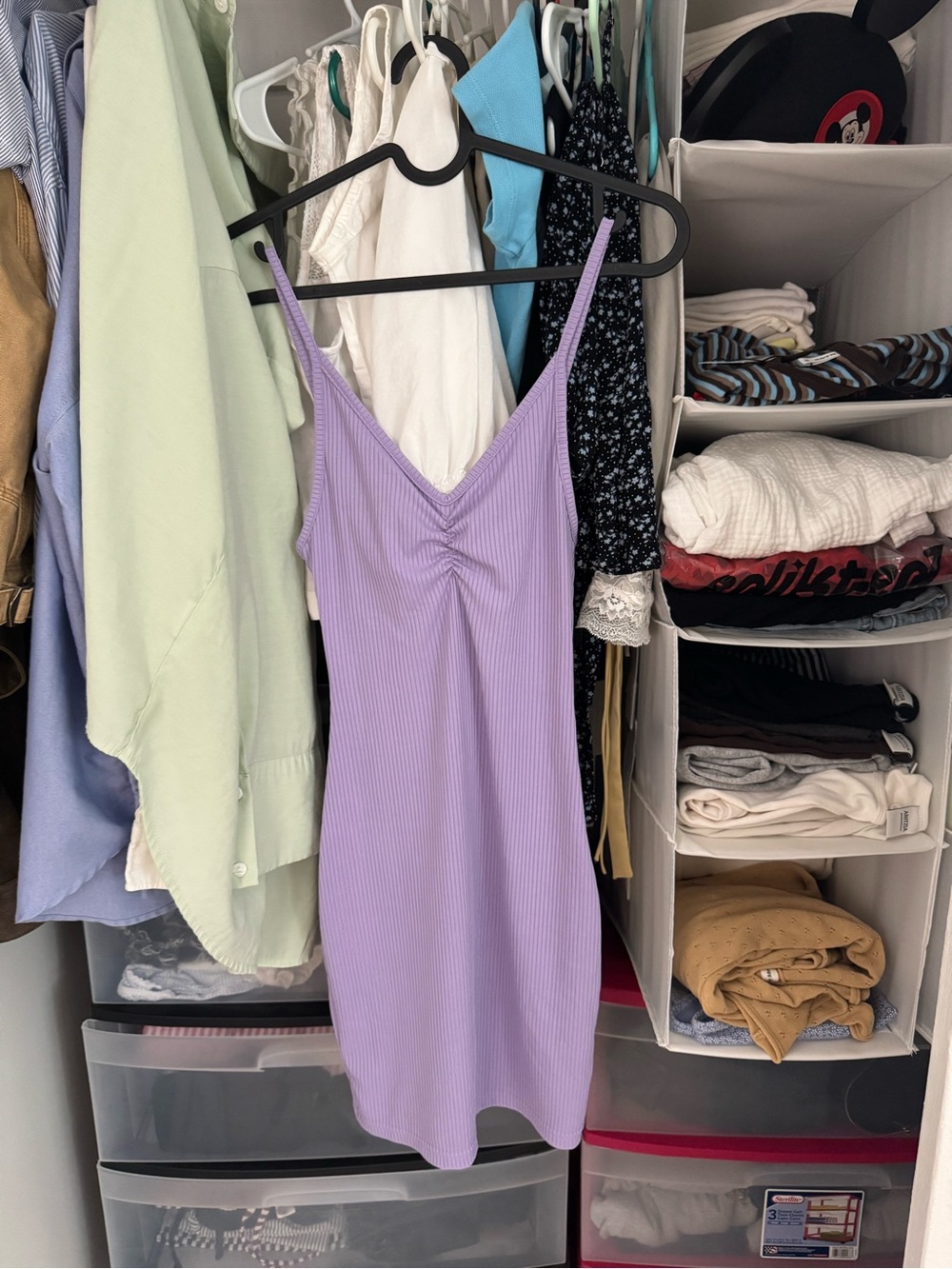 Princess Polly- Lavender Ribbed Mini Dress - Picture 4 of 6